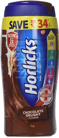Horlicks Health and Nutrition drink - 1kg Pet Jar (Chocolate flavor)